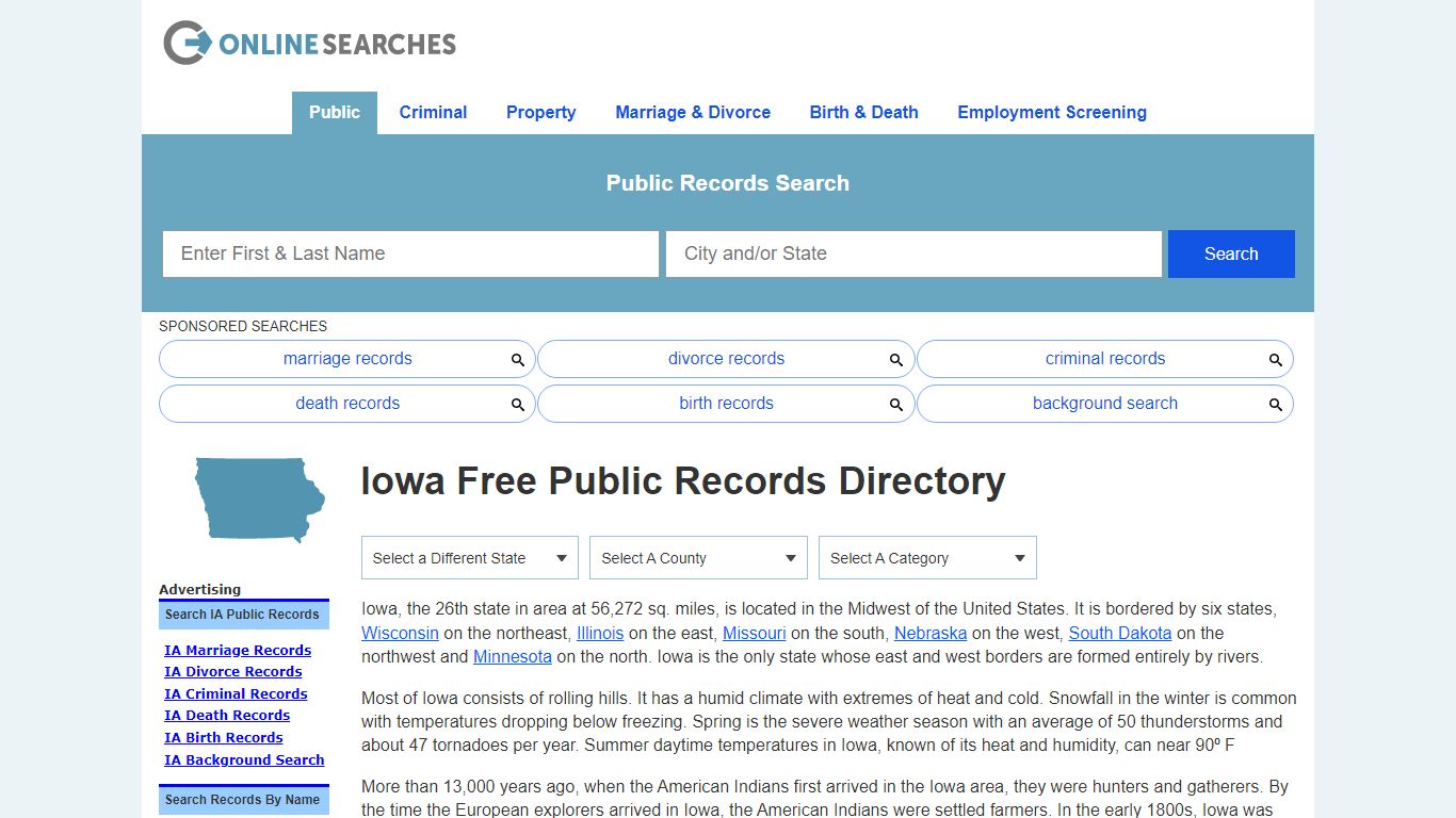 Iowa Public Records Directory & Official Documents Directory